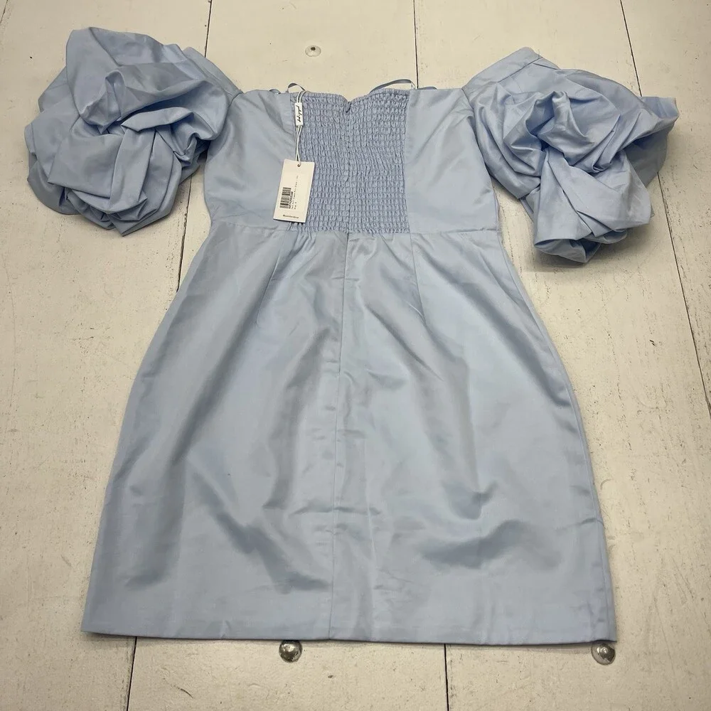 Petal & Pup Fern Light Blue Puff Short Sleeve Mini Dress Women's Size M Defect - Picture 8 of 10